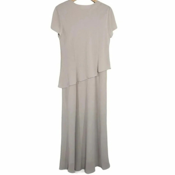 Positive Attitude 12 cream short sleeve evening dress - Picture 3 of 6